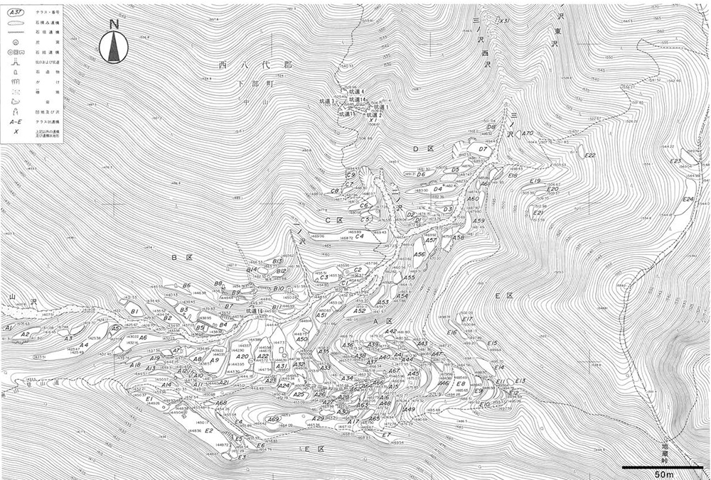 Contour map of Nakayama (1989–1991 survey)