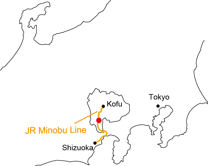 Train map of the Minobu line
